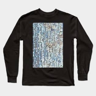 Blue Crackle (weathered paint abstract) Long Sleeve T-Shirt